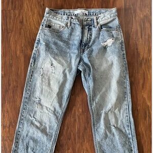 Kancan Jeans Women's 24 Blue Distressed Denim Size 1